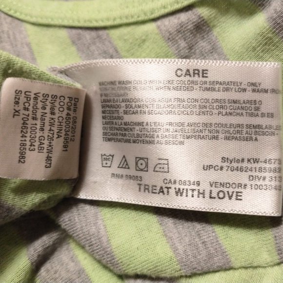 Green & Gray Striped Long-Sleeved T-Shirt - Picture 4 of 4